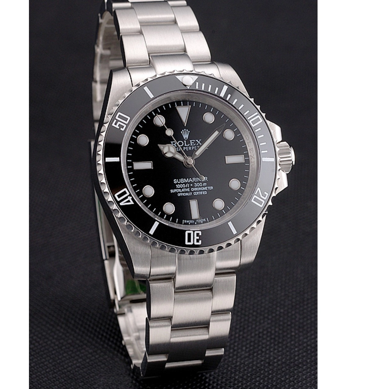 Aaa replica watch And Swiss No Date Dial Bezel Bracelet Rolex And Steel Case Stainless Black Submariner 0518